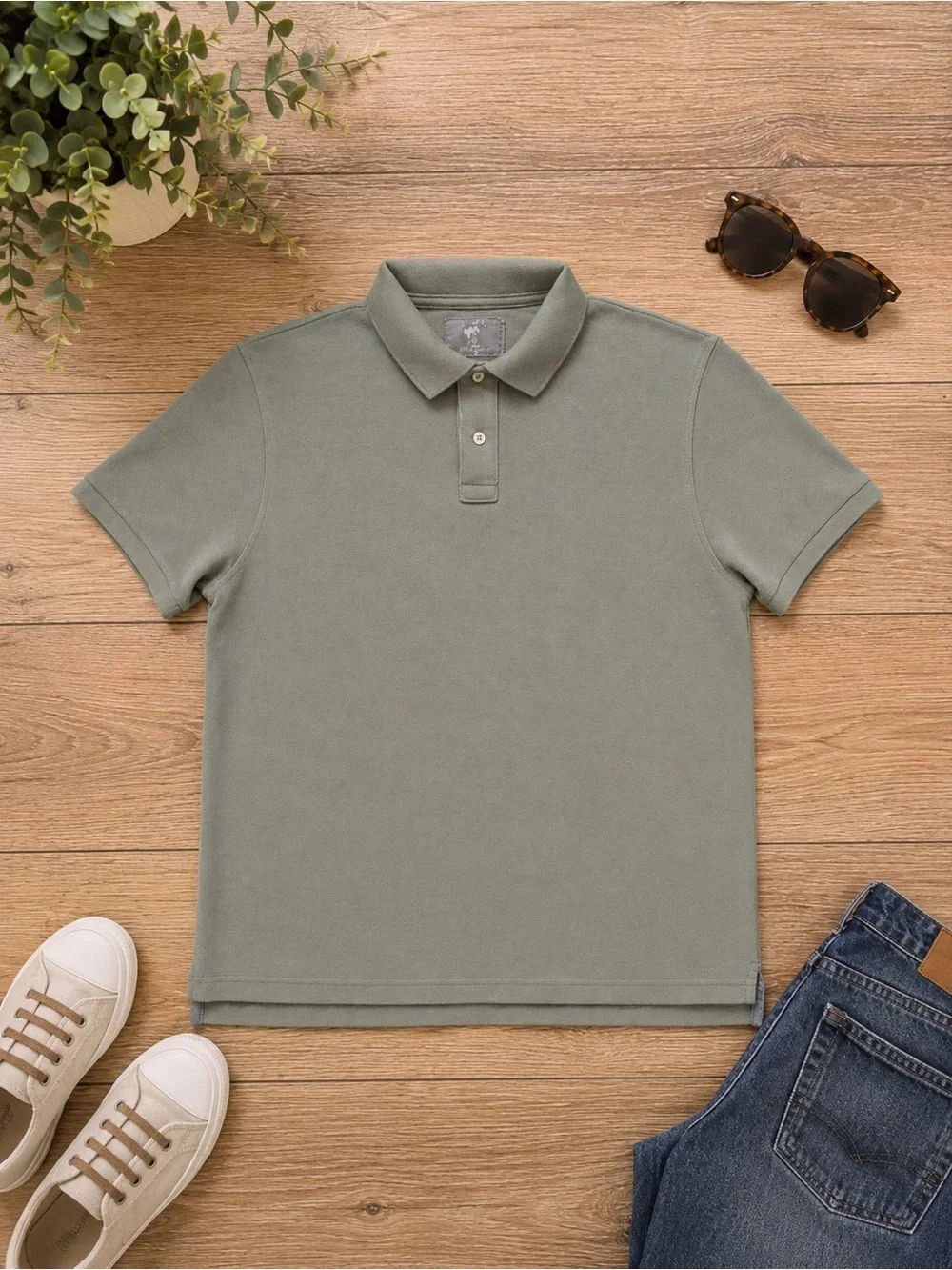 J. Crew Vintage Polo in Olive Gray
